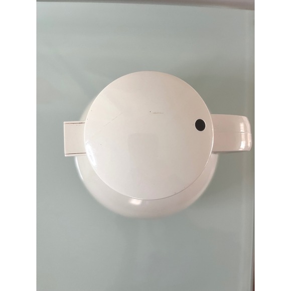 Vintage MCM Corning Thermique Thermal Carafe White Black Ribbed Pitcher - Picture 4 of 9